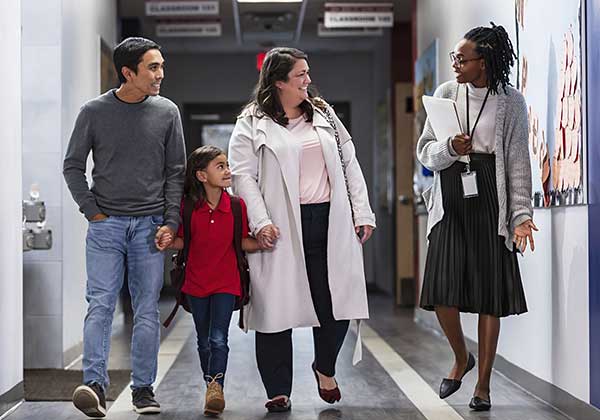 Group of professionals walking together